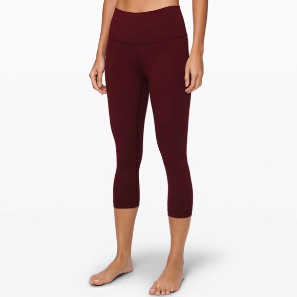 Lululemon Wunder Under Crop (High-Rise) *Full-On Luxtreme 21" In Garnet - Picture 1 of 9